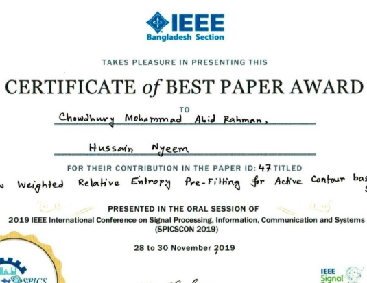 Award: Received the EEE (BD Section) Best Paper Award at SPICSCON 2019